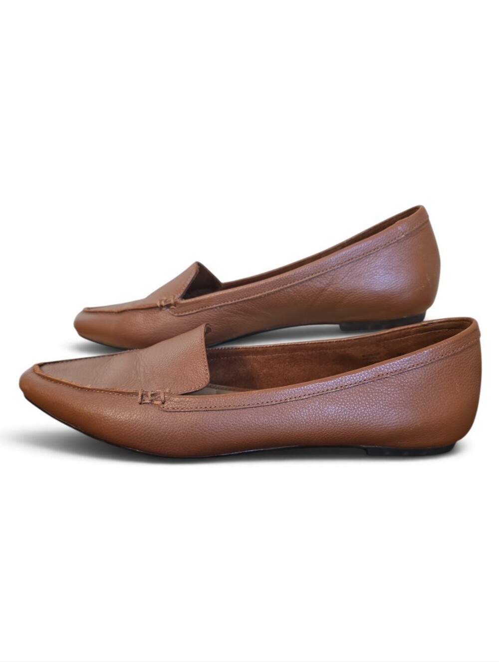 Me Too Classic Women's Brown Leather Flats  Loafers 8